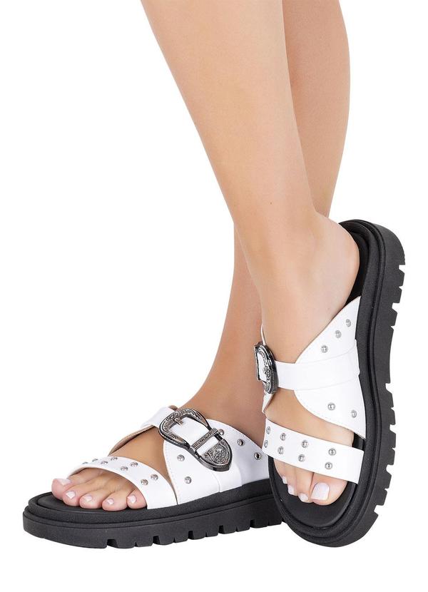Chinelo Moleca Branco em Sintético