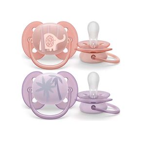 Chupeta Ultra Soft Philips Avent 0-6m Rosa e Lilás 2 Unidades