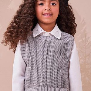 Colete de Tricot Cinza Cinza