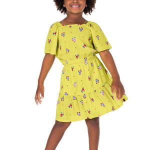 Conjunto Amarelo Patins em Viscose Menina