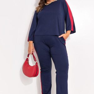 Conjunto Azul Marinho em Malha