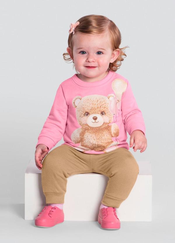 Conjunto Bebê Menina de Ursinho Rosa