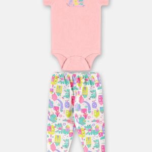 Conjunto Bebê Menina em Suedine Rosa