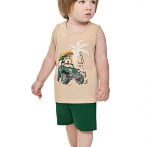 Conjunto Bebê Menino Regata Estampada Verde