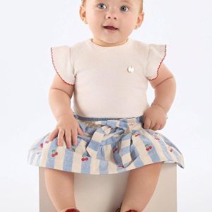 Conjunto Bebê com Body e Saia Branco