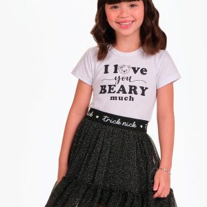 Conjunto Blusa com Saia Feminino Preto