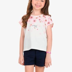 Conjunto Blusa com Shorts Feminino Bege