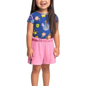 Conjunto Blusa e Ciclista Infantil Azul