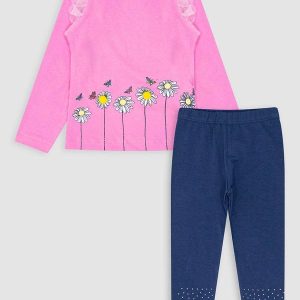 Conjunto Blusa e Legging Strass Rosa