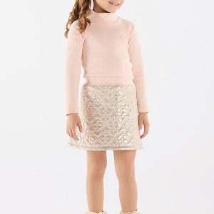 Conjunto Blusa e Saia Menina Rosa