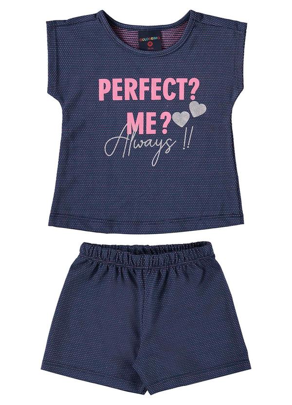 Conjunto Blusa e Short Bebê Menina Azul