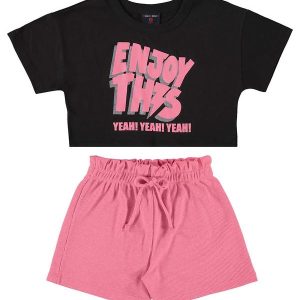 Conjunto Blusa e Short Clochard Preto
