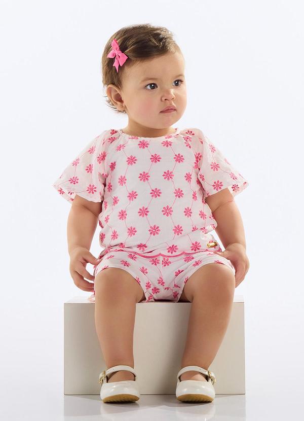 Conjunto Blusa e Short Laise Bebê Rosa