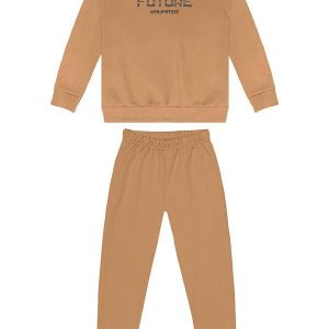 Conjunto Blusão e Calça Infantil Marrom