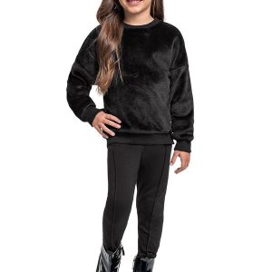 Conjunto Blusão e Calça Legging Preto