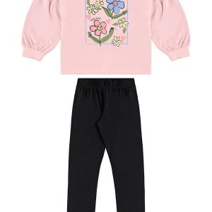 Conjunto Blusão e Calça Legging Rosa