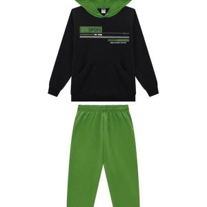 Conjunto Blusão e Calça em Malha Sport Preto