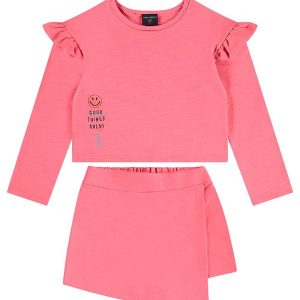 Conjunto Blusão e Short-Saia Rosa