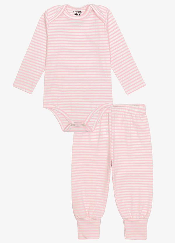 Conjunto Body com Calça Feminino Rosa