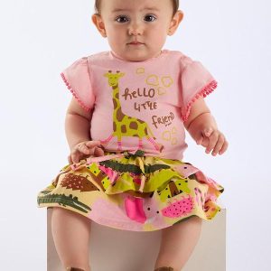 Conjunto Body e Saia Bebê Rosa