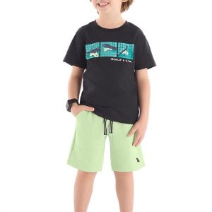 Conjunto Camiseta Skate Bermuda Quimby Preto