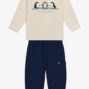 Conjunto Camiseta com Calça Masculino Bege