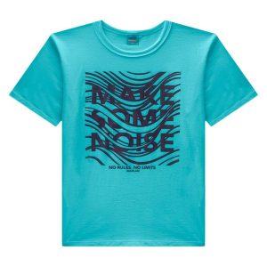 Conjunto Camiseta em Meia Malha e Bermuda Azul