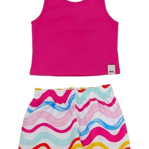 Conjunto Curto Infantil Feminino Rosa