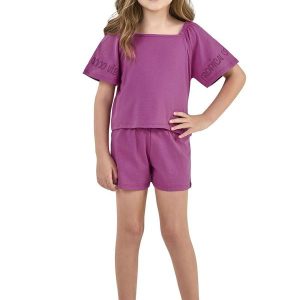 Conjunto Curto Infantil Menina Rosa