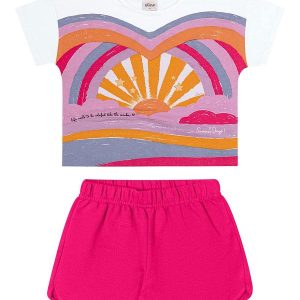 Conjunto Curto Infantil Menina Solar Rosa