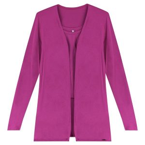 Conjunto Feminino Cardigan e Regata Roxo