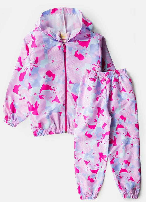 Conjunto Feminino Corta Vento Digital Rosa