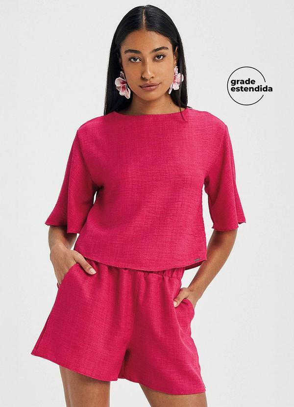 Conjunto Feminino Monocromático Textura Rosa