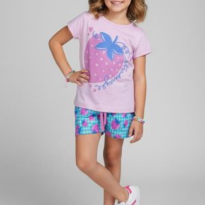 Conjunto Feminino Morango Rosa Bebê