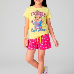 Conjunto Feminino Tennis Capi Team Amarelo