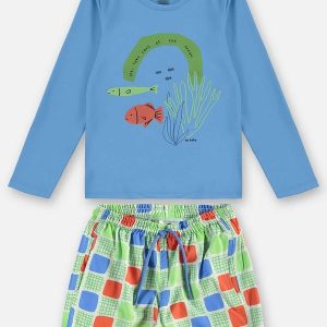 Conjunto Fps +50 Infantil Menino Azul