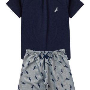 Conjunto Inf. Menino Básico Kangulu Azul Marinho