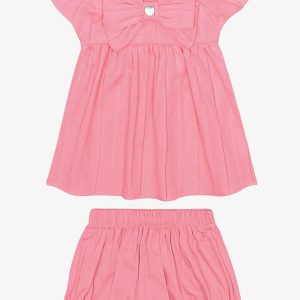 Conjunto Infantil Bata com Calcinha Rosa