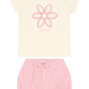 Conjunto Infantil Bata com Shorts Rosa