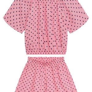 Conjunto Infantil Bata e Shorts Rosa