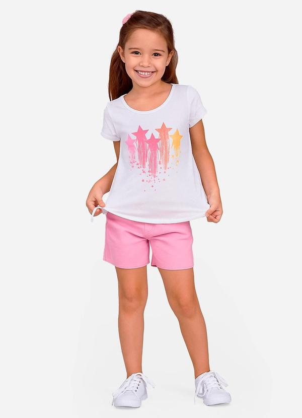 Conjunto Infantil Blusa com Shorts Rosa