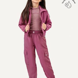 Conjunto Infantil Blusa e Calça Cargo Rosa