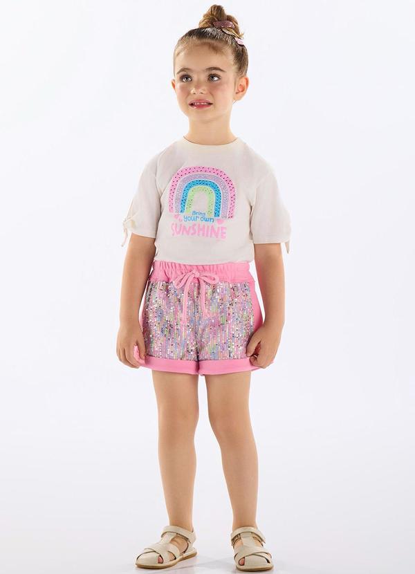 Conjunto Infantil Blusa e Short Bege