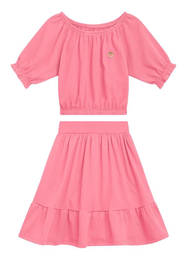 Conjunto Infantil Blusa e Short Menina Rosa
