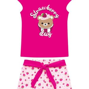 Conjunto Infantil Blusa e Short Rosa