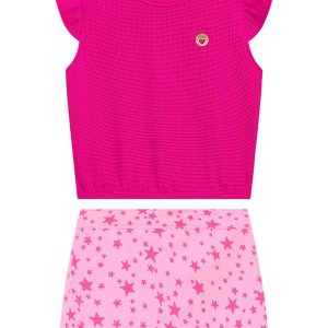 Conjunto Infantil Blusa e Short Rosa