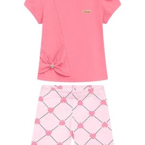 Conjunto Infantil Blusa e Short Rosa