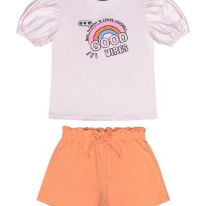 Conjunto Infantil Blusa e Shorts Rosa