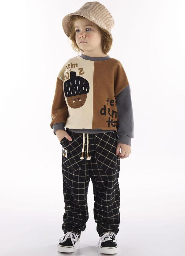 Conjunto Infantil Blusão e Calça Cinza