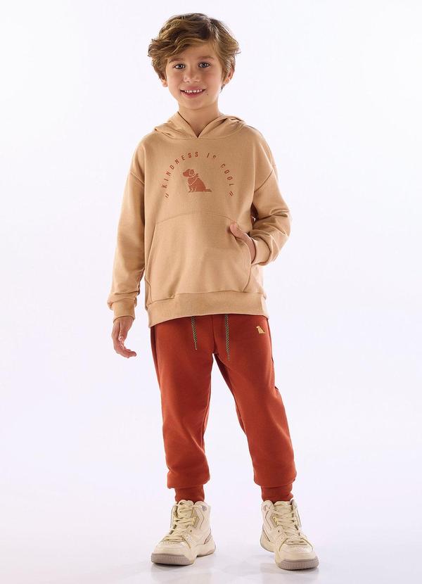 Conjunto Infantil Blusão e Calça Marrom